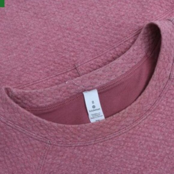 Lululemon Womens Catch a Moment Textured Crewneck Sweatshirt Size 8 Dusty Rose - Picture 5 of 7